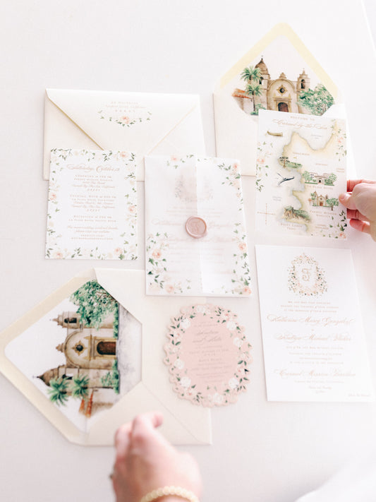 Blush Crest Beige Makeup Bag | Bridal by Emily Mayne Studio x ALEPEL