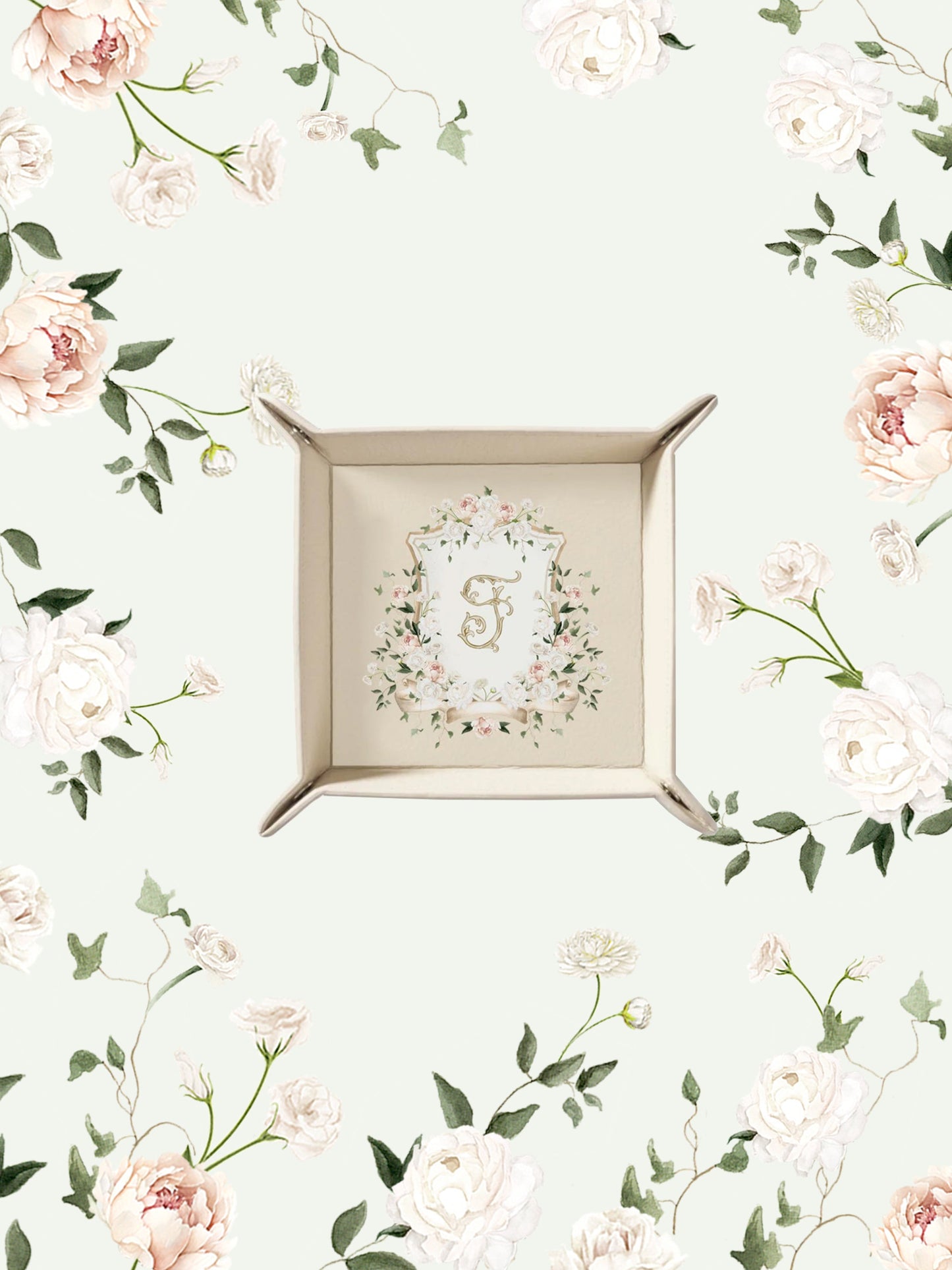 Blush Crest Beige Tray | Bridal by Emily Mayne Studio x ALEPEL