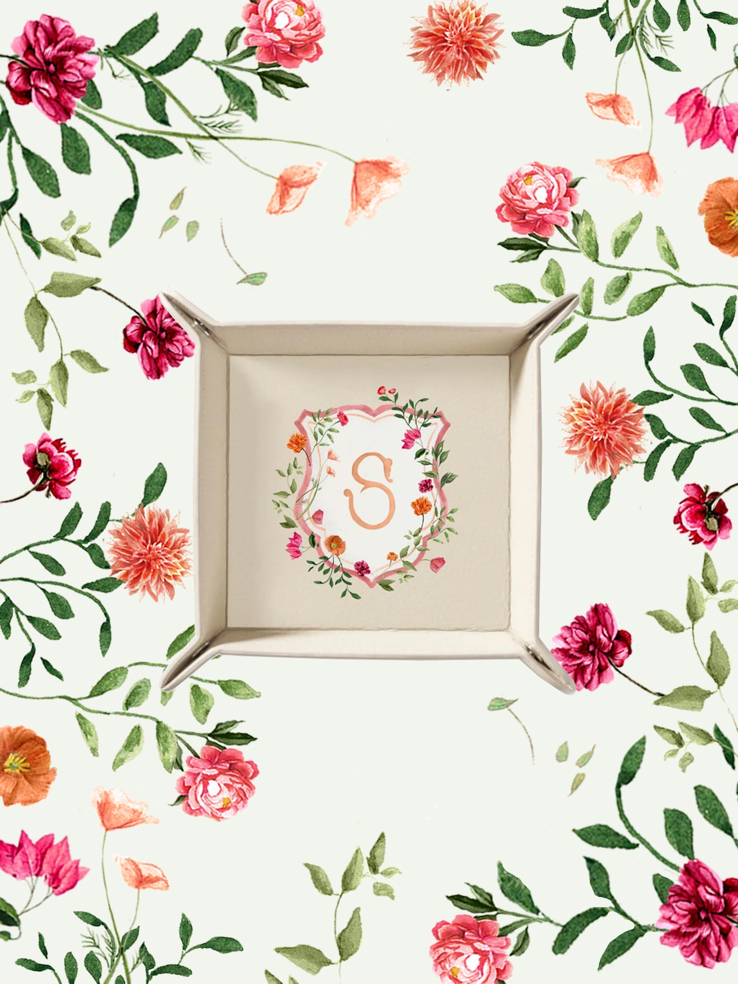 Bougainvillea Crest Beige Tray | Bridal by Emily Mayne Studio x ALEPEL