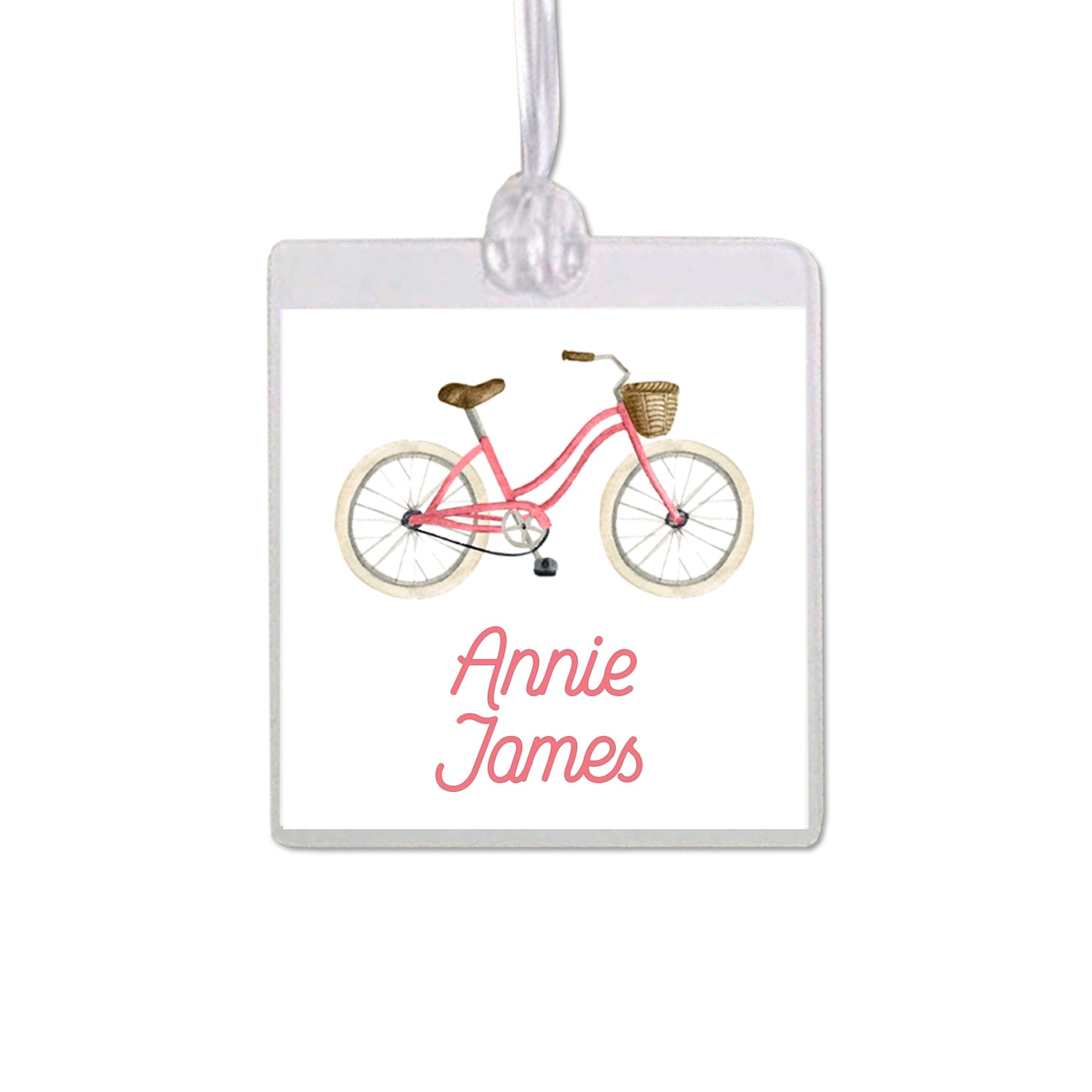 Pink Bicycle Bag Tag
