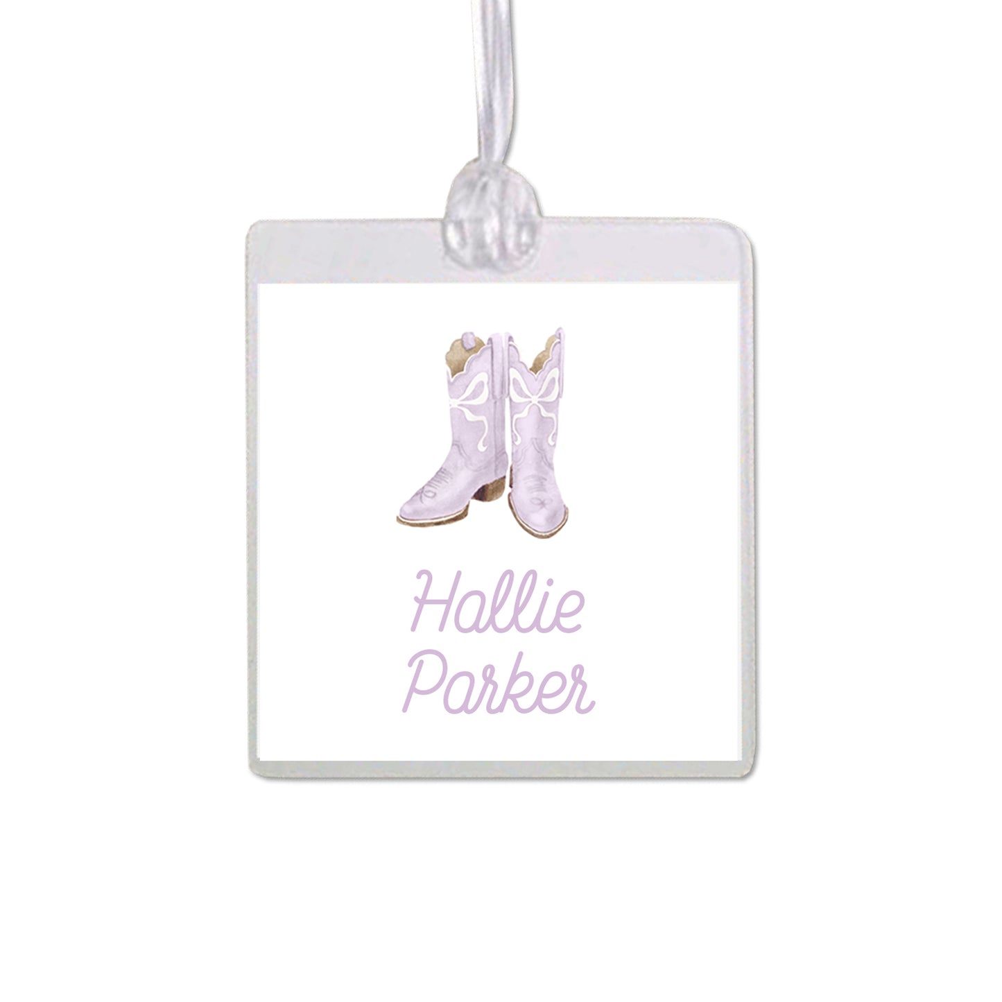 Lavender Boots Bag Tag