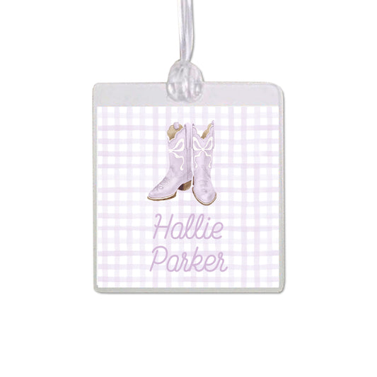 Lavender Boots Bag Tag