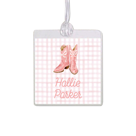 Pink Boots Bag Tag