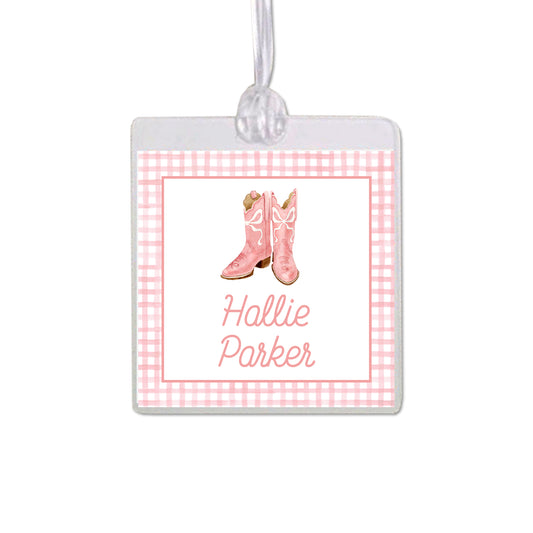 Pink Boots Bag Tag