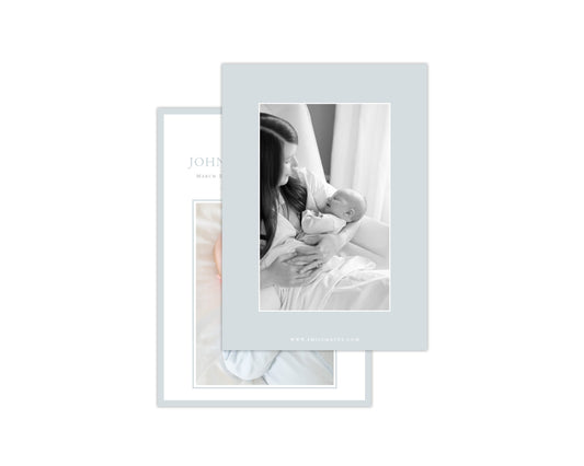 Classic Blue Bunnies Birth Announcement