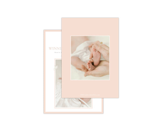 Classic Pink Butterflies Birth Announcement