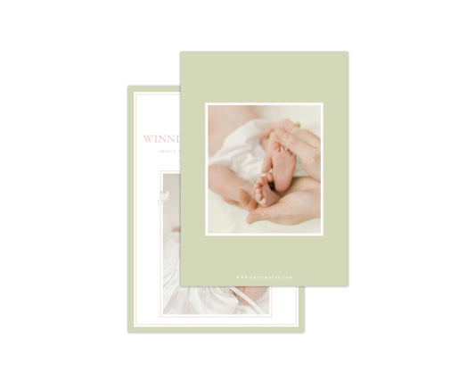 Green and Pink Butterflies Birth Announcement