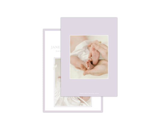 Lavender Butterflies Birth Announcement