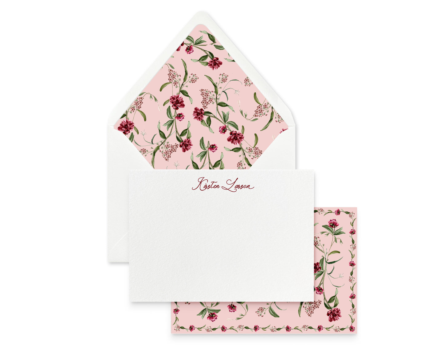 Flora Personalized Flat Note Set