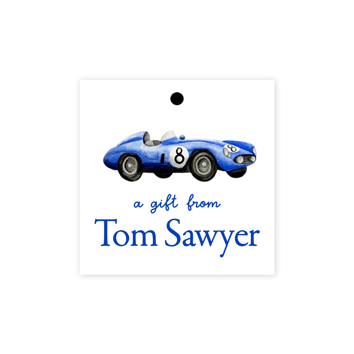 Blue Race Car Gift Tags