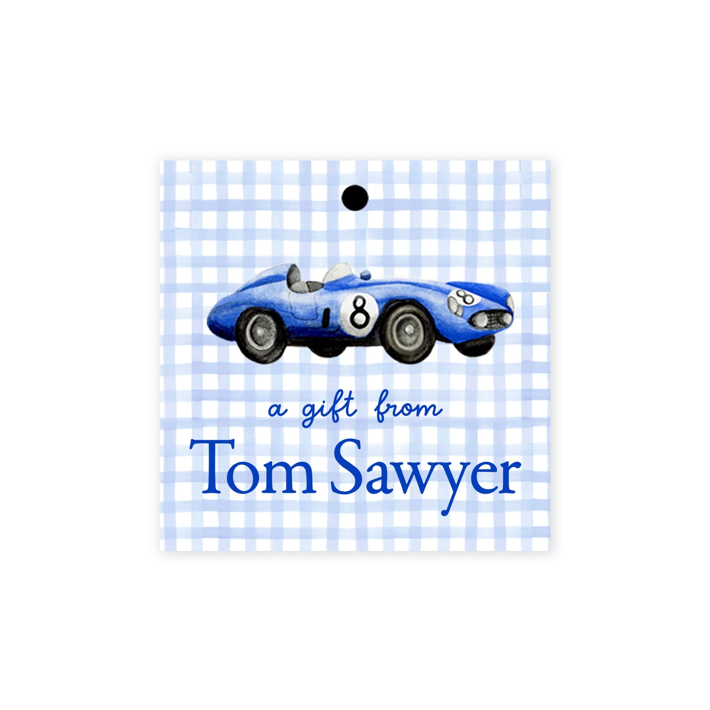 Blue Race Car Gift Tags