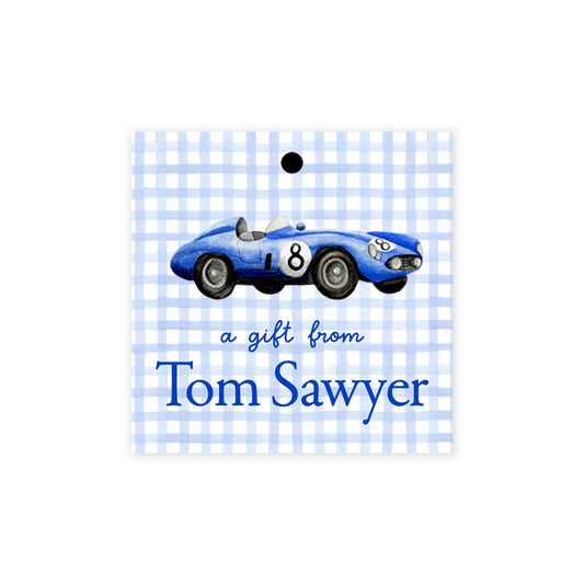 Blue Race Car Gift Tags