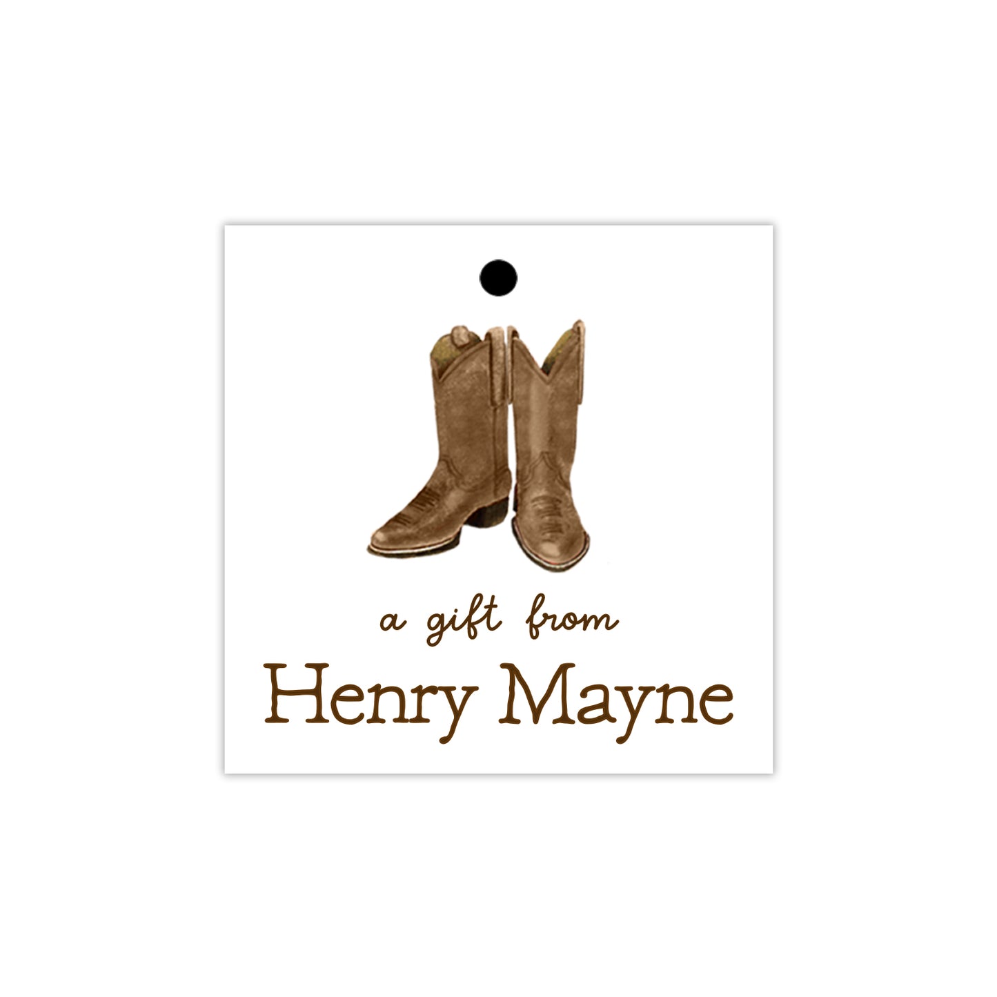 Brown Boots Gift Tags