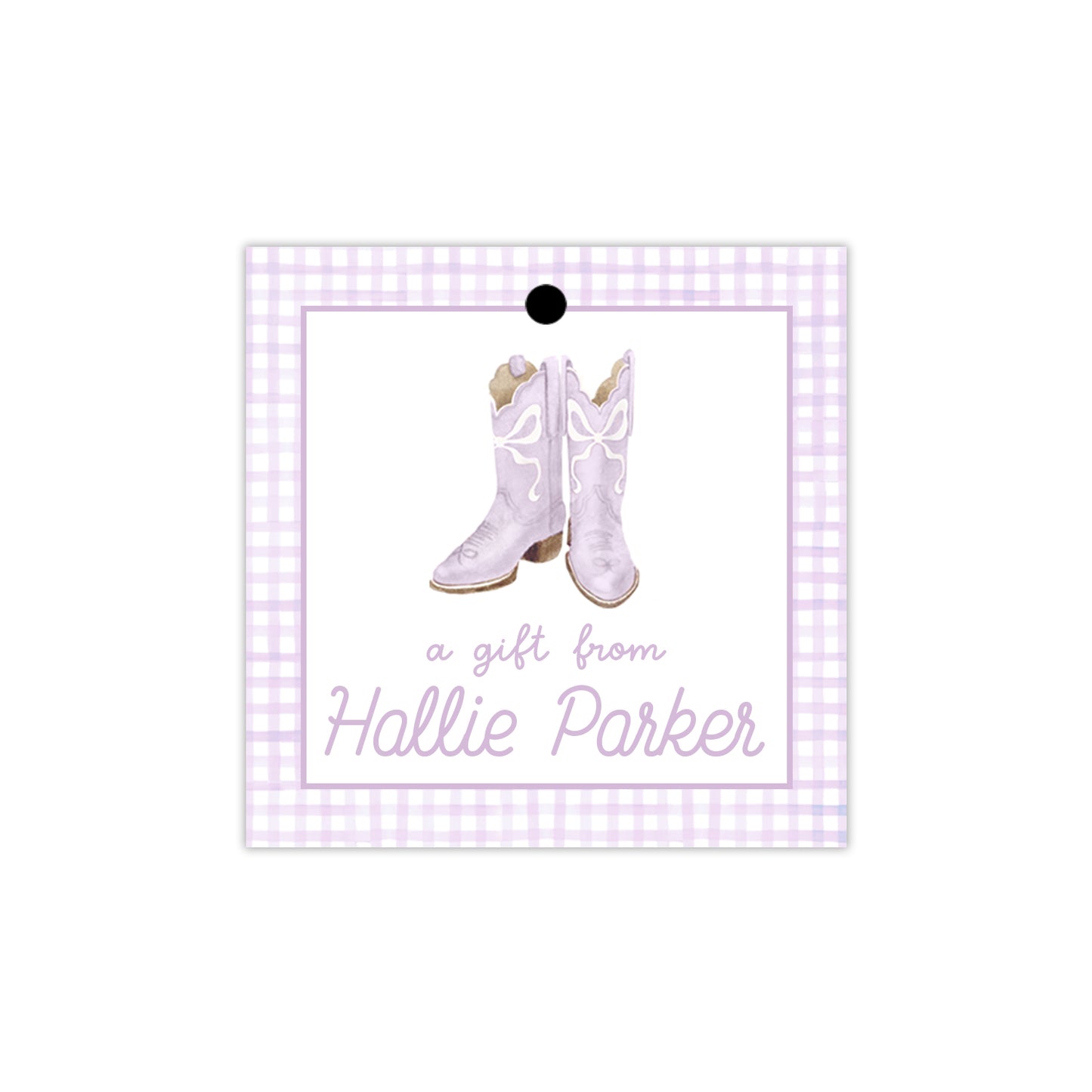 Lavender Boots Gift Tags