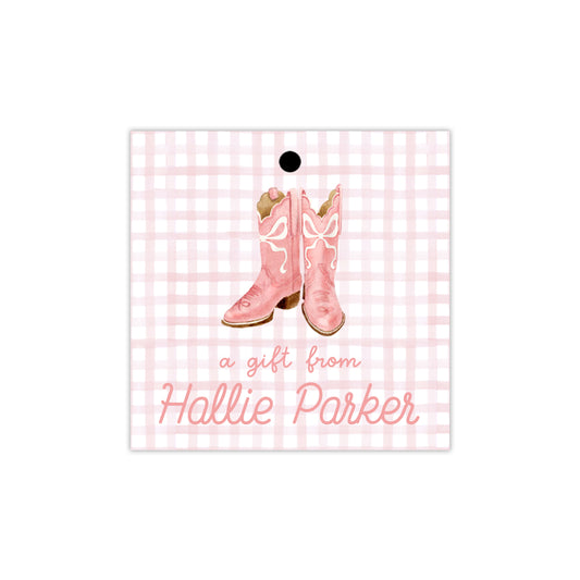 Pink Boots Gift Tags