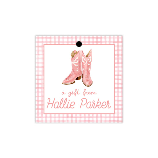 Pink Boots Gift Tags