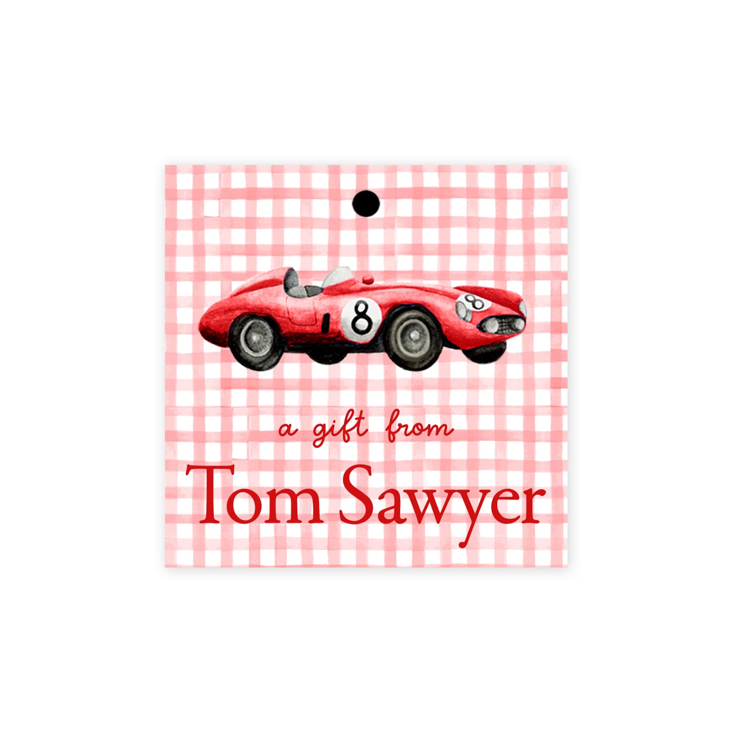 Red Race Car Gift Tags