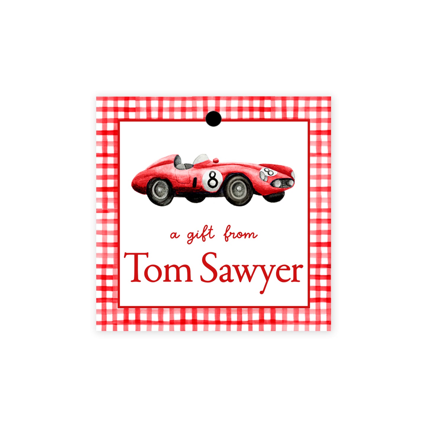 Red Race Car Gift Tags