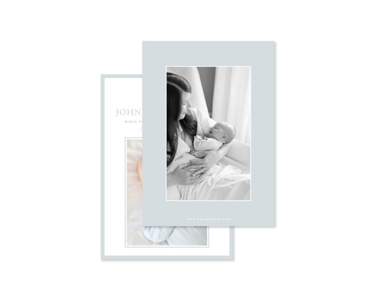 Classic Blue Giraffe Birth Announcement