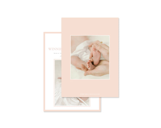 Classic Pink Giraffe Birth Announcement