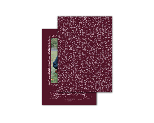 Joy to the World Christmas Cards - Mulberry