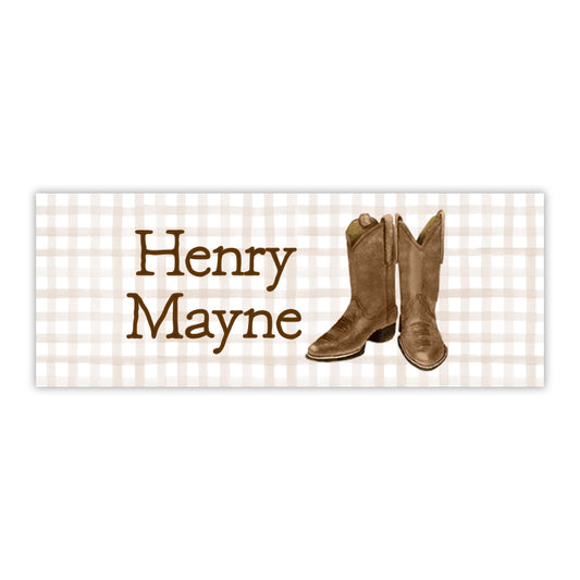Brown Boots Water Resistant Labels