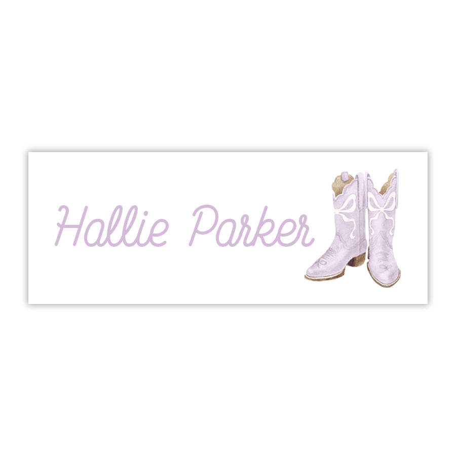 Lavender Boots Water Resistant Labels