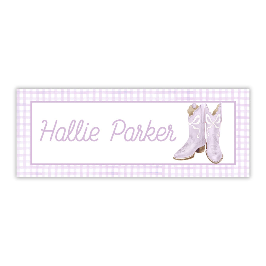 Lavender Boots Water Resistant Labels