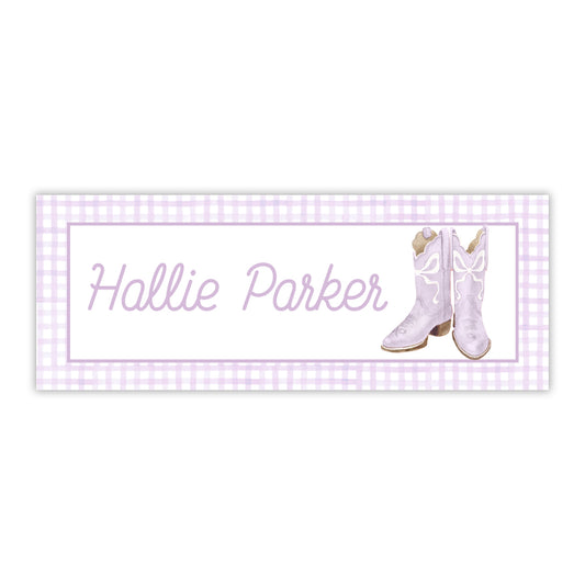 Lavender Boots Water Resistant Labels