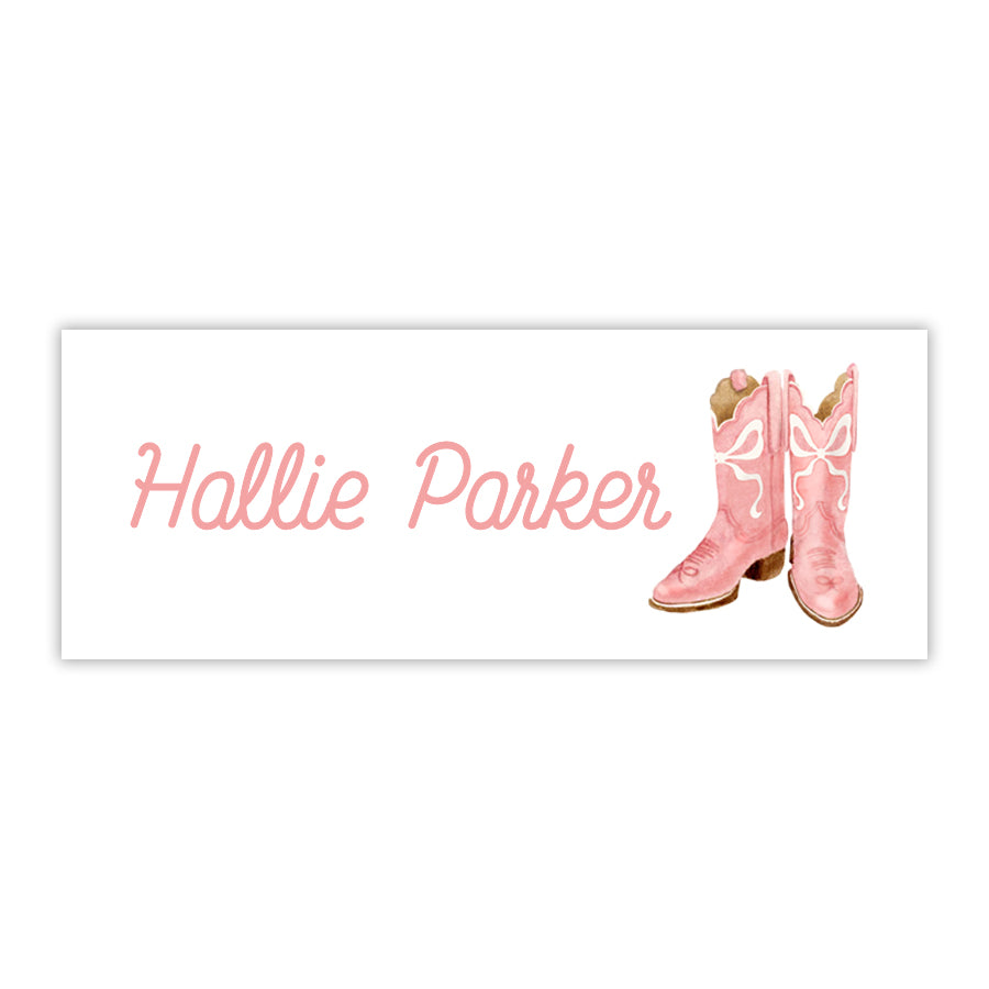 Pink Boots Water Resistant Labels