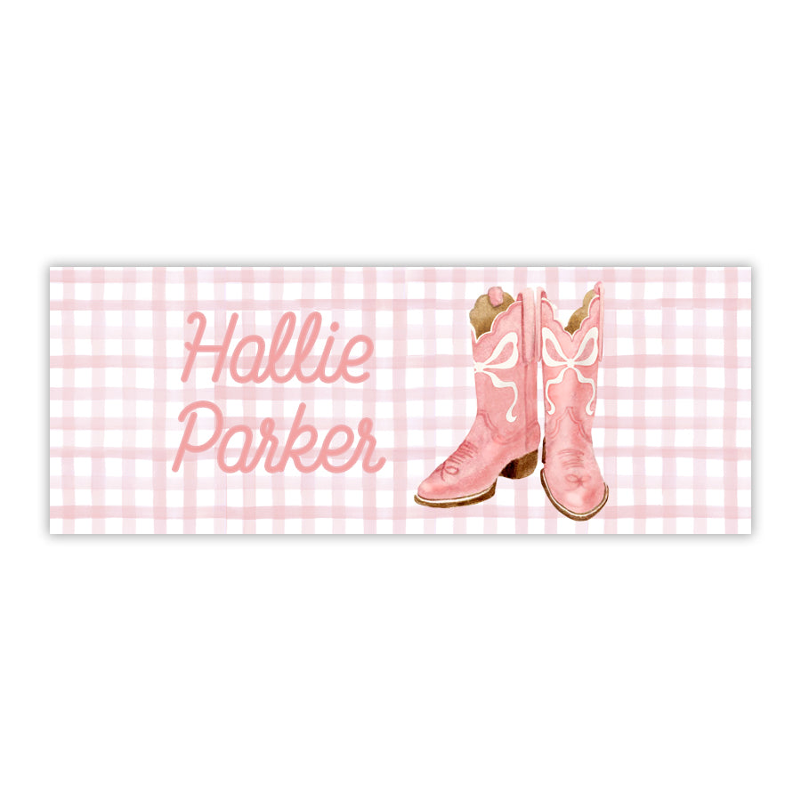 Pink Boots Water Resistant Labels