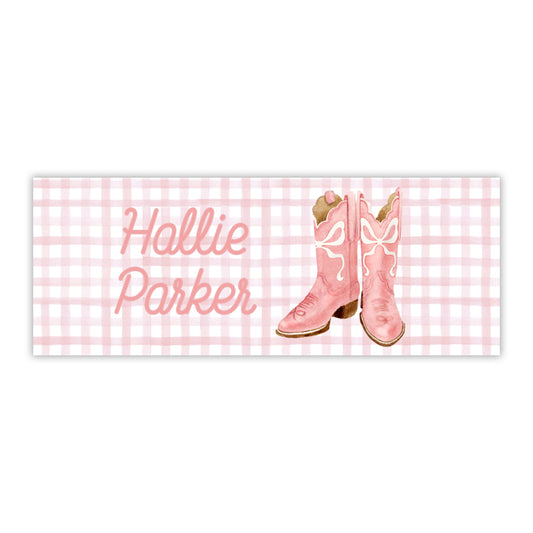 Pink Boots Water Resistant Labels