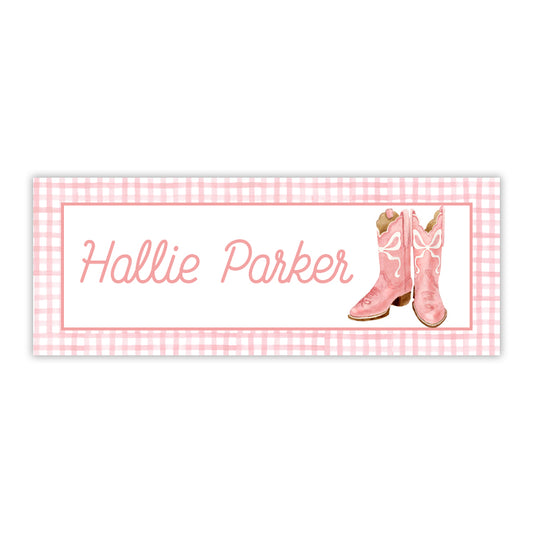 Pink Boots Water Resistant Labels