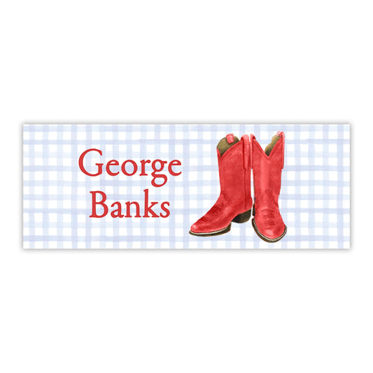 Red Boots Water Resistant Labels