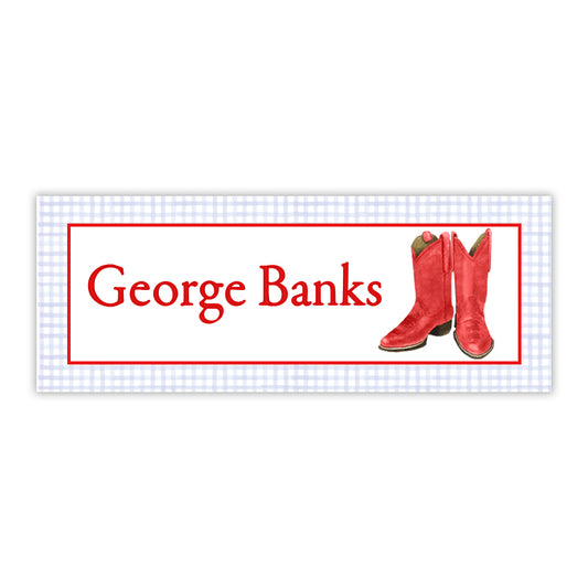 Red Boots Water Resistant Labels
