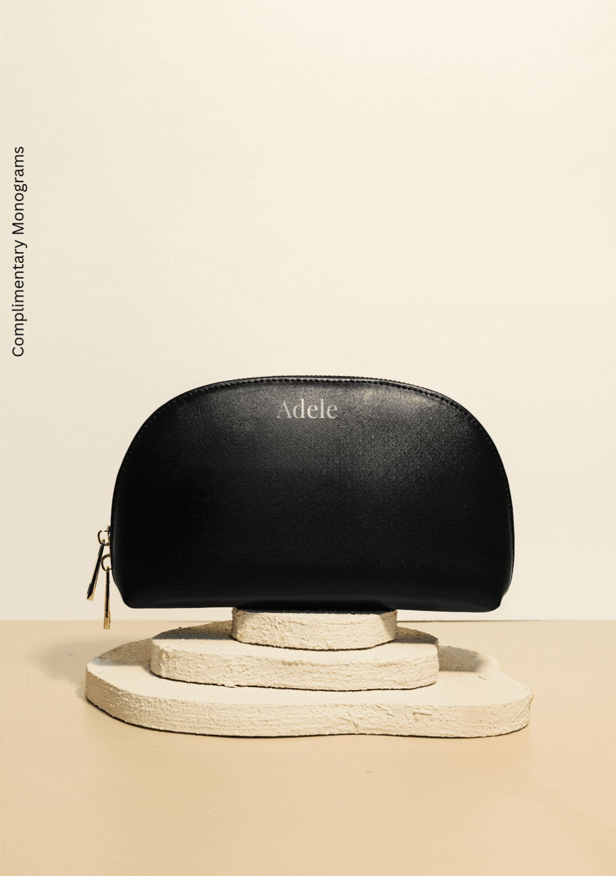 Bougainvillea Crest Black Makeup Bag | Bridal by Emily Mayne Studio x ALEPEL