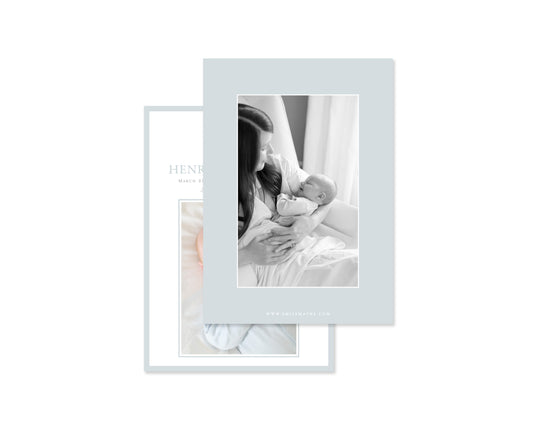 Classic Blue Noah's Ark Birth Announcement