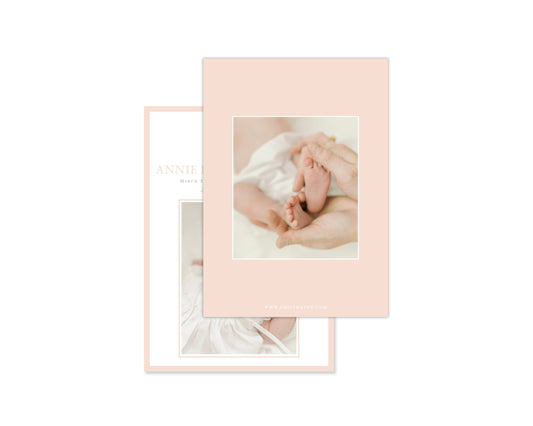 Classic Pink Noah's Ark Birth Announcement