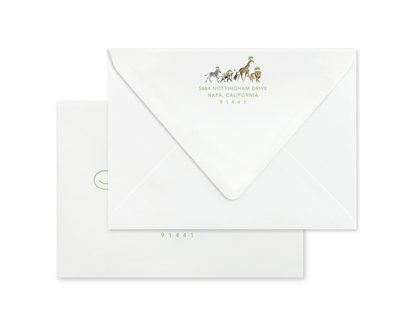 Our Wild Zoo Christmas Card - Green