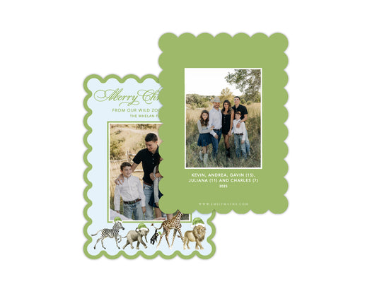 Our Wild Zoo Christmas Card - Green