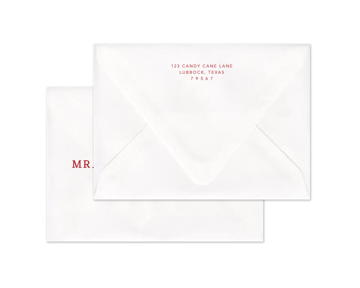 Quilted Personalized Christmas Cards - Red