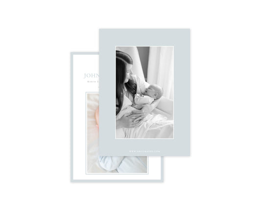 Classic Blue Rocking Horse Birth Announcement