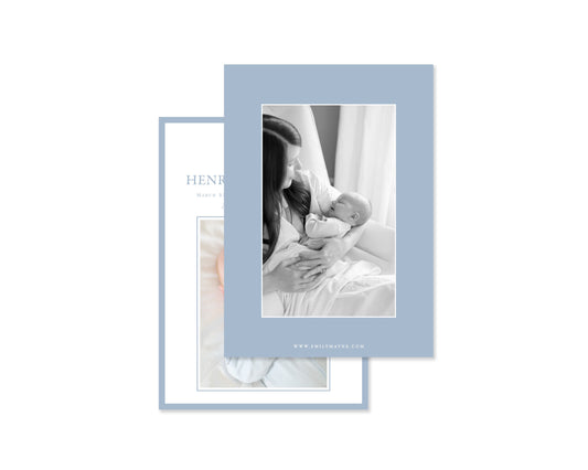 Little Boy Blue Rocking Horse Birth Announcement