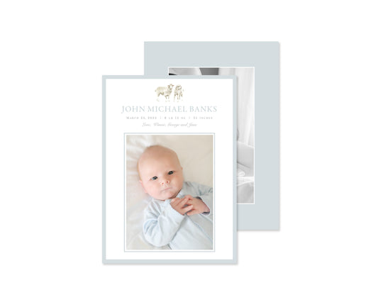 Classic Blue Sheep Birth Announcement