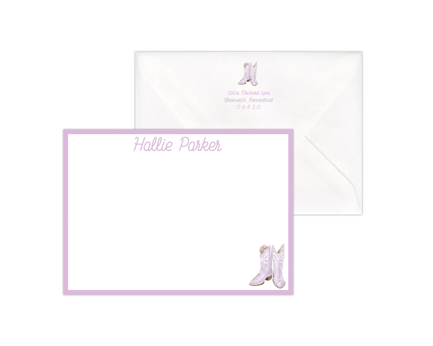 Lavender Boots Stationery Set