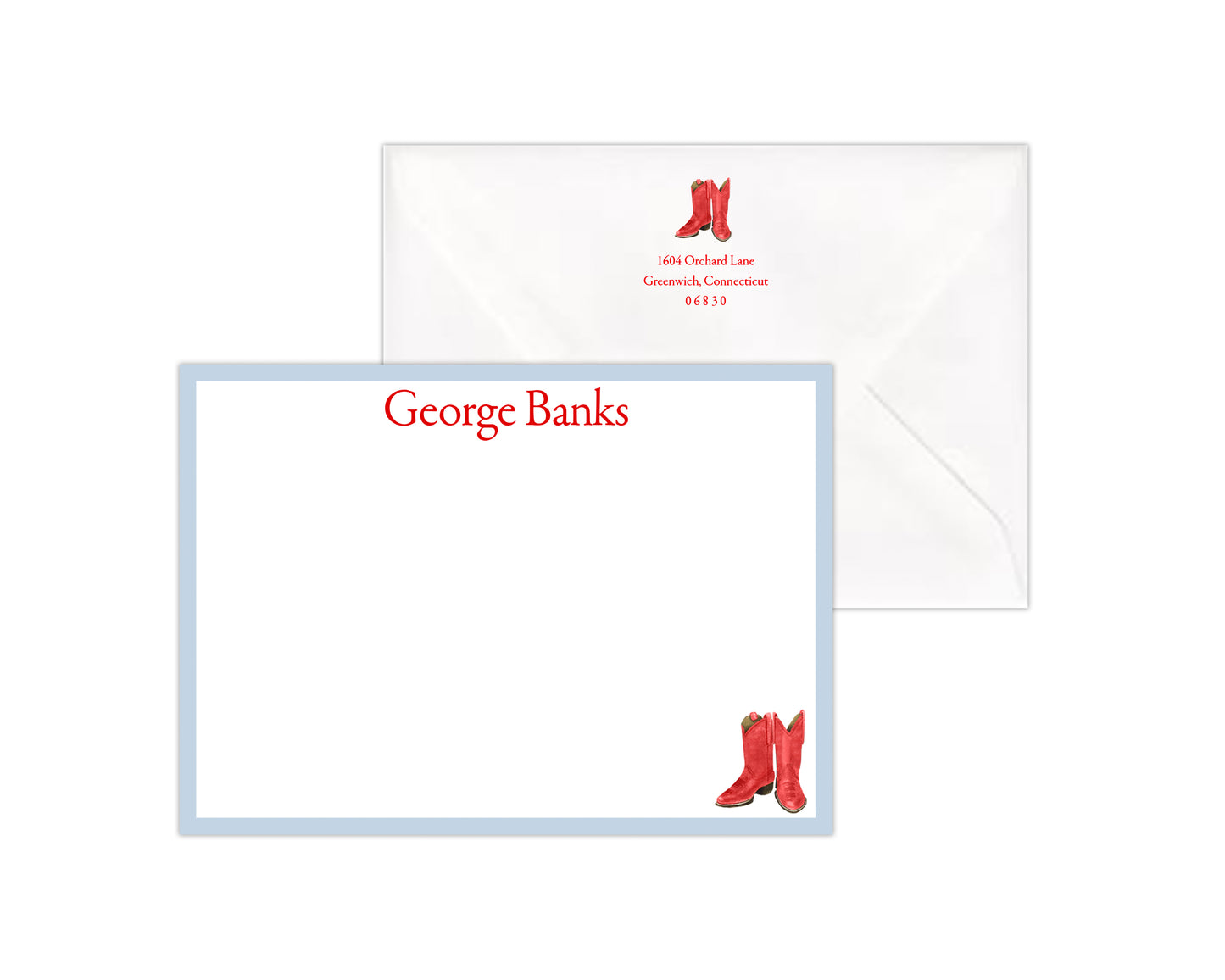Red Boots Stationery Set