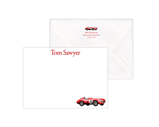 Red Race Car Stationery Set