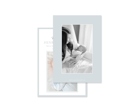 Classic Blue Zoo Birth Announcement