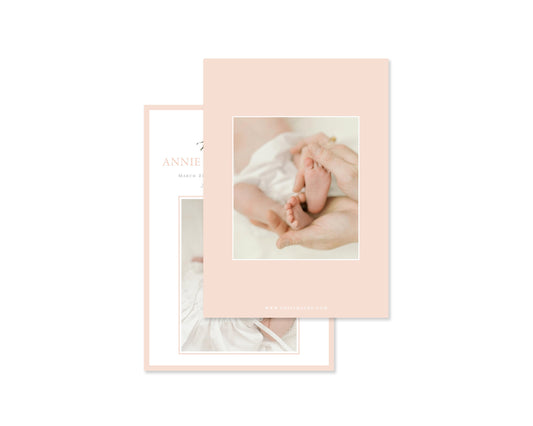 Classic Pink Zoo Birth Announcement