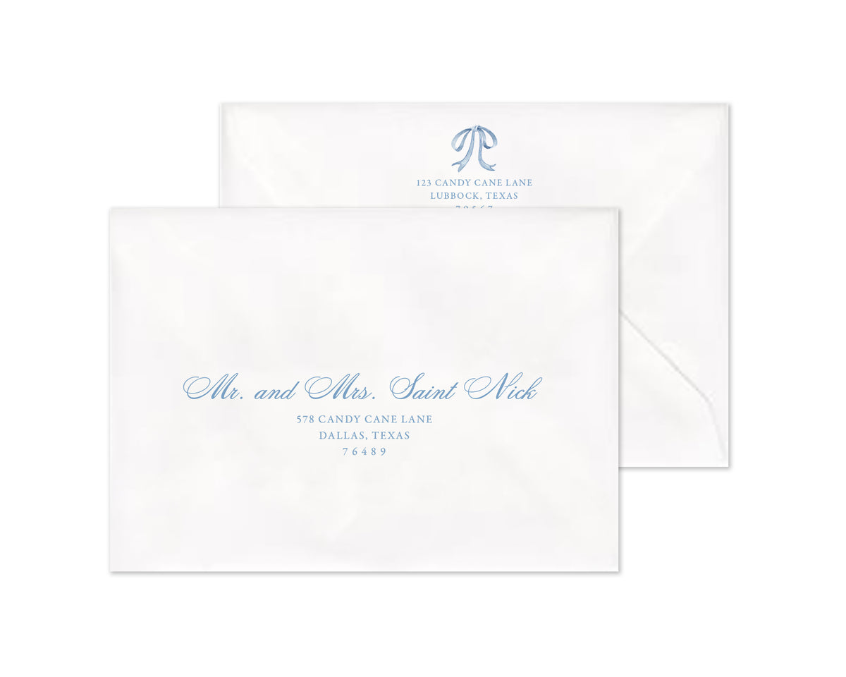 Abundance Crest Personalized Christmas Cards - Blue